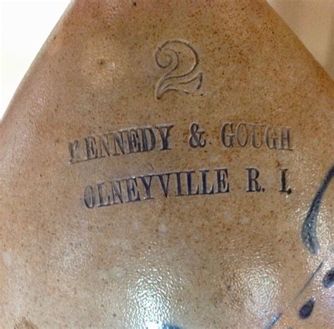 Rhode Island Stoneware Jug With Floral Design H And L Antiques