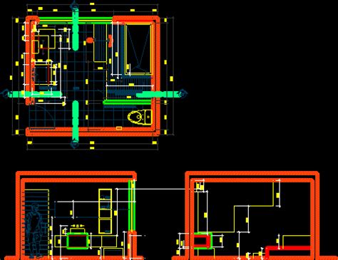 Baño Publico En DWG 286 56 KB Librería CAD