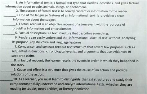 Read The Sentences Carefully Write True Or False 1 An Informational