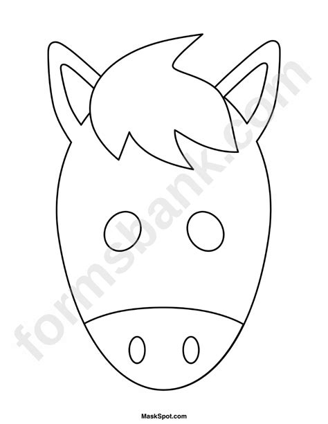 Horse Mask Template To Color printable pdf download