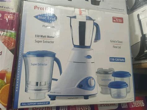 W Preethi Blue Leaf Mixer Grinder For Wet Dry Grinding At Best