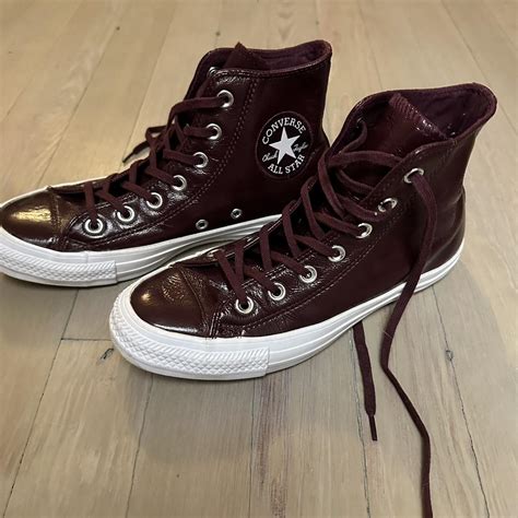 Maroon Converse Worn 2 times- great quality- like... - Depop