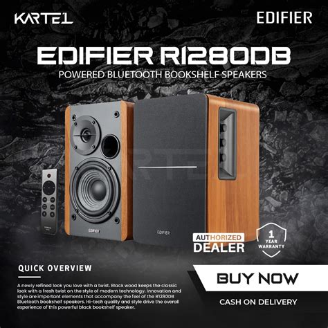 Edifier R1280DB Powered Bluetooth Bookshelf Speakers Optical Input