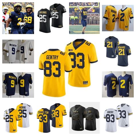 Michigan Woerines Football Jersey 72 Tristan Bounds 88 Matthew Hibner ...