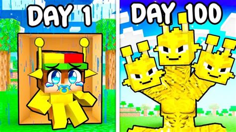 I Survived 100 Days As A Sprunki In Minecraft Minecraft Summary マイクラ動画