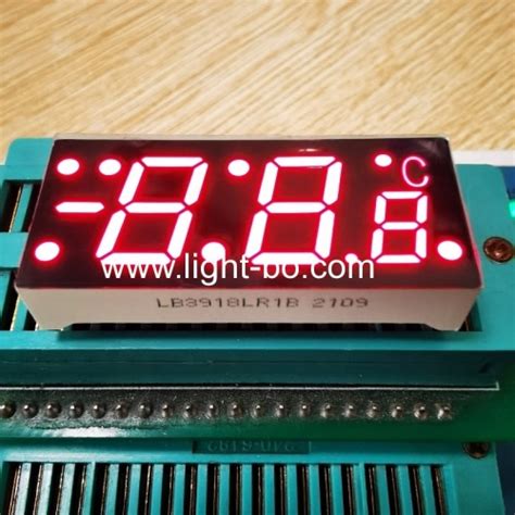 Super Red Common Cathode Triple Digit 7 Segment Led Display With Minus