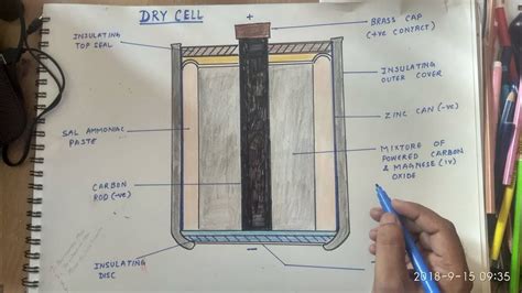 Draw A Well Labelled Diagram Of A Dry Cell And Explain How It Works ...