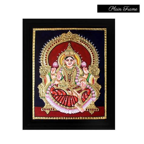 Gold Tanjore Painting Of Mahalakshmi House Warming Gift For Etsy