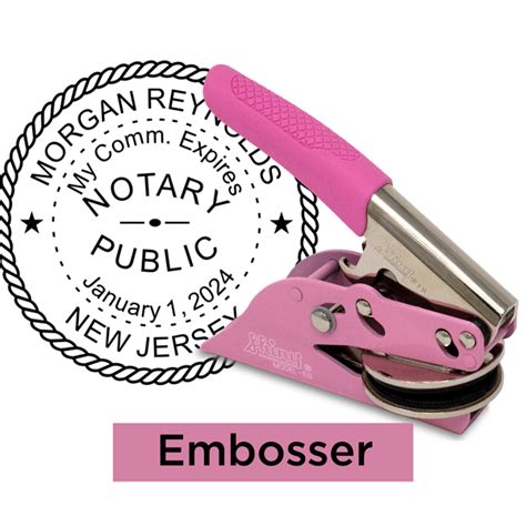 New Jersey Notary Pink Round Design Seal Simply Stamps