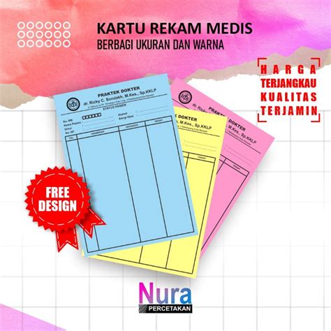 Jual Cetak Custom Rekam Medis Kartu Status Pasien Medical Record