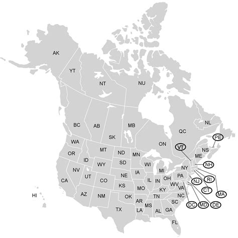 ClipArt usa canada time zone map svg