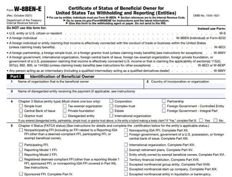 Printable W 8ben E Form Printable Forms Free Online