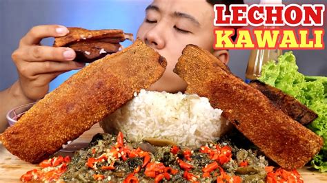 Lechon Kawali At Spicy Laing Mukbang Cripy Pork Belly Pinoy Mukbang