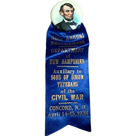 Vintage Abraham Lincoln Auxiliary To Sons Of Union Veterans Civil War