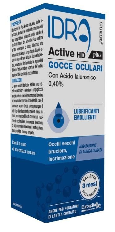 Eurospital Gocce Oculari Sterilens Idra Active Hd Plus Ml Con Acido