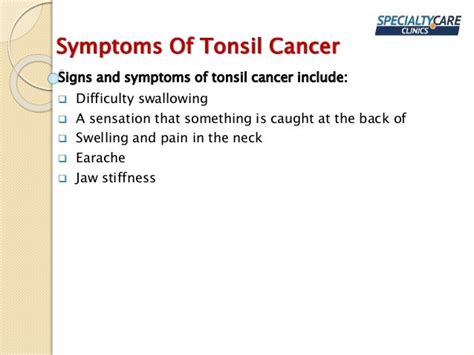 Tonsil cancer symptoms, causes, and treatment