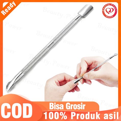 Jual Stainless Steel Cuticle Pusher Kutikula Nail Pusher Remover