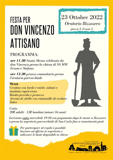 Festa Per Don Vincenzo Attisano Comunit Pastorale Beato Don Carlo