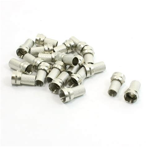 20pcs Rg6 F Type Twist On Coax Coaxial Cable Rf Connector Male For Cctv Camera