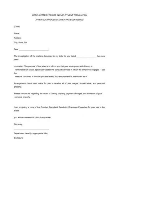 Employment Separation Letter Sample