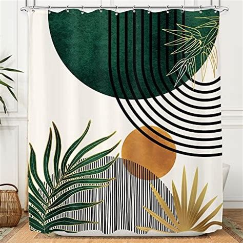 Lightinhome Mid Century Abstract Green Shower Curtain