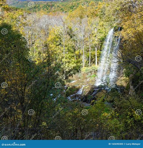 Early Autumn View of Falling Springs Waterfall, Virginia, USA Stock Image - Image of america ...