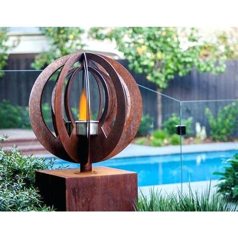 Outdoor Garden Rusted Metal Hollow Sphere Corten Steel Sculpture