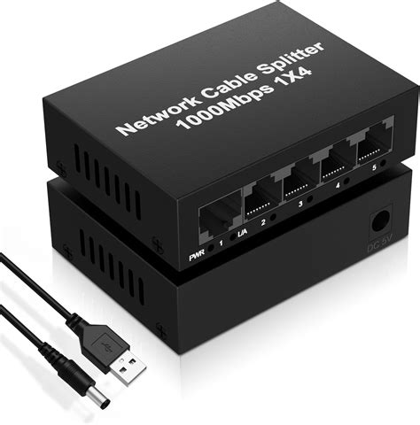 Mbps Network Splitter Adapter Gigabit To Out Ethernet Cable