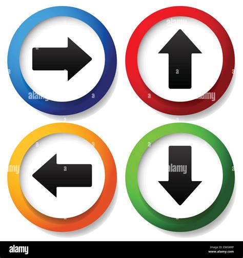 Colorful Arrow Icons Pointing To All Direction Up Down Left And