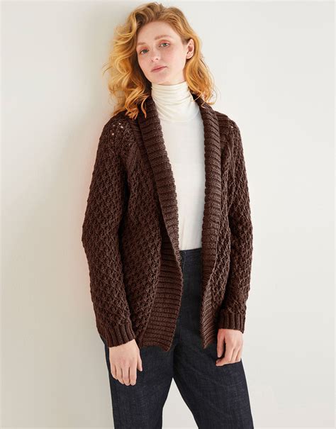 Womens Shawl Collar Cardigan In Sirdar Country Classic Worsted Sirdar