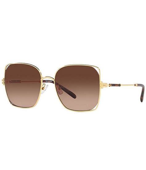 Tory Burch Womens 0ty6097 55mm Gradient Gold Polarized Square Sunglasses Dillards