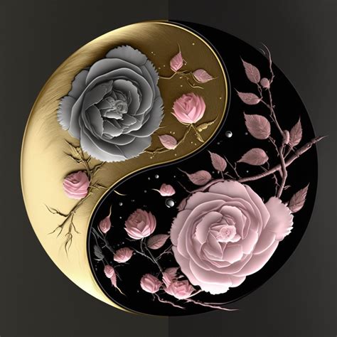 Roses Yin And Yang In 2024 Ying Yang Art Yin Yang Art Yin Yang Tattoos