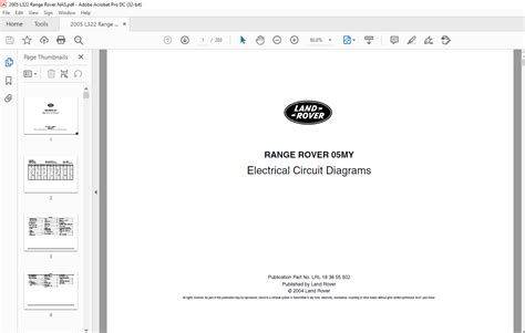 2004 Land Rover L322 Range Rover 05my Lhd Electrical Wiring Diagrams Manual Pdf Dowload