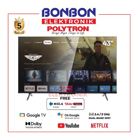 Jual POLYTRON Android TV 43 Inch PLD 43UG5959 4K UHD Smart TV Shopee