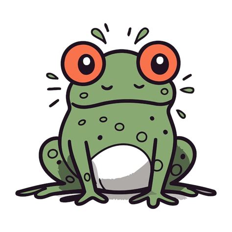 Premium Vector Frog Vector Illustration Of A Cartoon Frog With Big Eyes