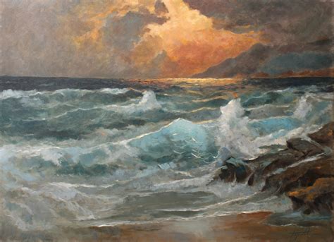 Stormy Sea Oil Painting at PaintingValley.com | Explore collection of ...