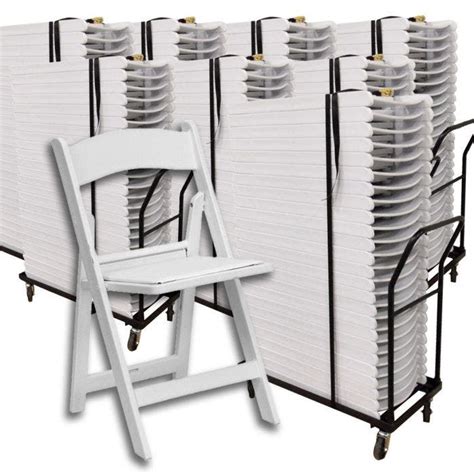 300 TitanPRO™ Resin Folding Chairs with 12 Dollies and 12 straps bundle ...