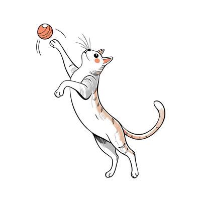 Cat Playing With Ball Vector Art, Icons, and Graphics for Free Download