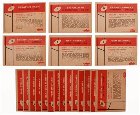 Lot Of Fleer Football Cards With Sid Gillman Rc