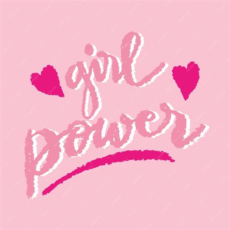 Premium Vector Girl Power Hand Drawn Lettering Vector Illustration