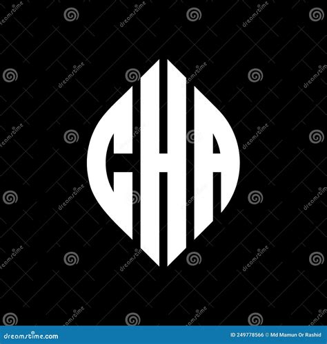 Cha Circle Letter Logo Design With Circle And Ellipse Shape Cha