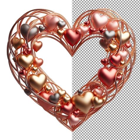 Premium Psd Heartfelt Embrace Isolated D Heart Frame On Png Background