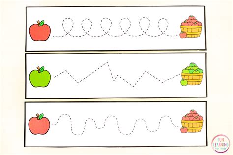 Free Printable Apple Fine Motor Tracing Strips For Pre Writing Practice