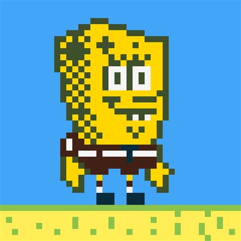 Spongebob Pixel Art With Grid