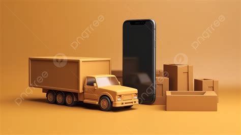 Digital Illustration Of E Commerce And Logistics Smartphone Box And