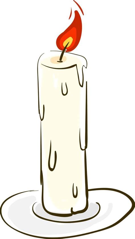 white candle illustration vector  white background  vector