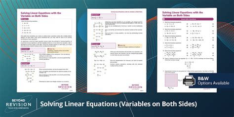 👉 Solving Linear Equations Revision With Variables On Both Sides