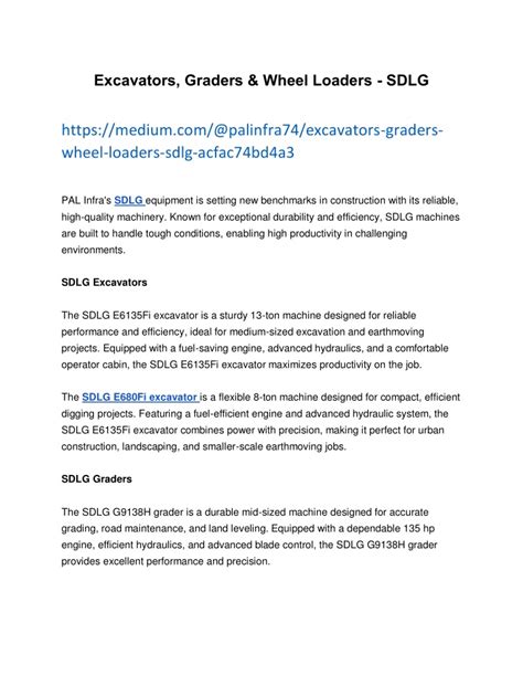 excavators graders wheel loaders sdlg powerpoint