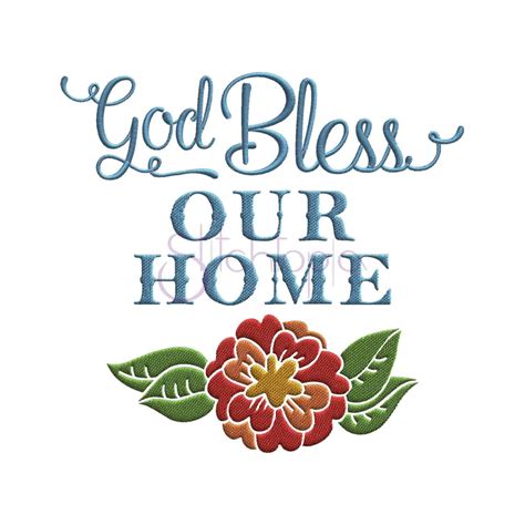 God Bless Our Home Embroidery Design Stitchtopia