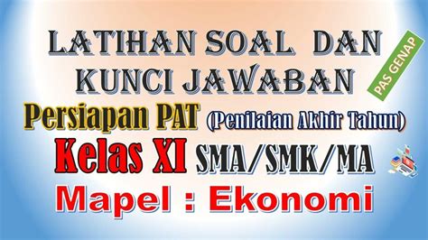 Soal And Kunci Jawaban Uas Pat Ekonomi Kelas 11 Sma Semester 1 Badan Atau Lembaga Pemerintahan